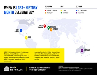 premium  Template: LGBT+ History Month World Map Template