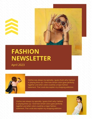 Free  Template: Yellow Brown Fashion Newsletter Template