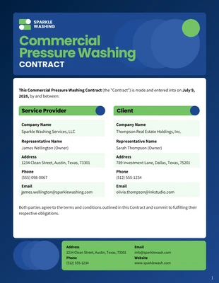 business  Template: Commercial Pressure Washing Contract Template