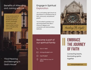 premium  Template: Gold Clean Church Trifold Brochure Template