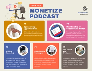 Free  Template: Tips and Tricks to Monetize Your Podcast Infographic Template