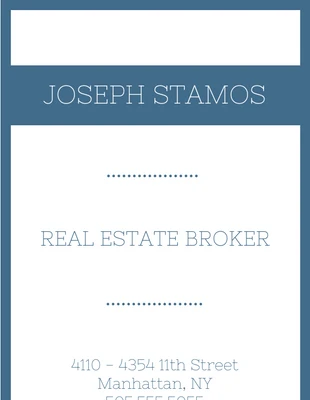 premium  Template: Minimal Blue Real Estate Business Card