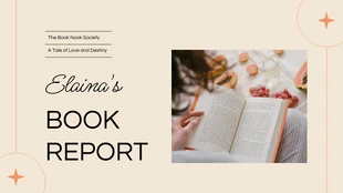 Free  Template: Minimalist Book Report Example Presentation Template