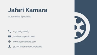 Dark Navy Minimalist Automotive Business Card - Page 2