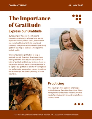 Free  Template: Aesthetic Creative Gratitude Email Newsletter Template