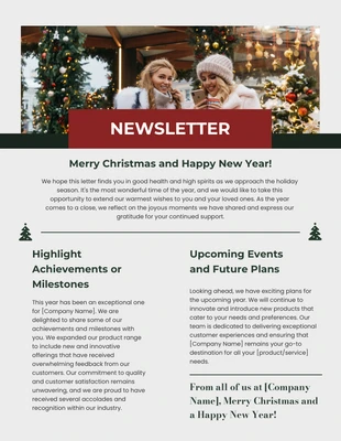 Free  Template: Modern Design Merry Christmas Newsletter Template