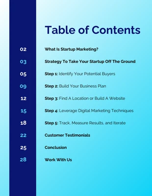 business  Template: Gradient Marketing White Paper Table of Contents Template