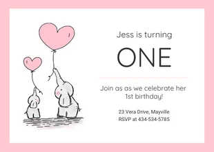 Free  Template: 1st Birthday Invitation