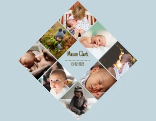 premium  Template: Diamond Baby Photo Collage