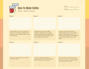 Free  Template: How To Make Coffee Storyboard Template