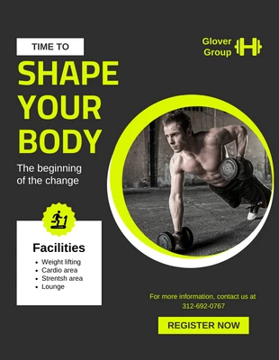 Free  Template: Shape Your Body Gym Flyer Template