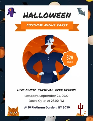 Free  Template: Halloween Costume Party Flyer Template