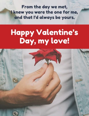 Free  Template: Romantic Photo Valentine's Day Card