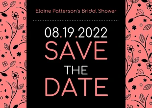 premium  Template: Coral Save the Date Bridal Shower Invitation