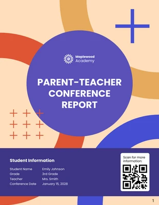 premium  Template: Parent-Teacher Conference Report Template