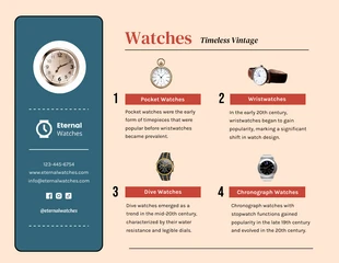 Free  Template: Timeless Watch Infographic Template