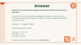 Cream, Green and Orange Minimalist Quiz Math Presentation - Page 4