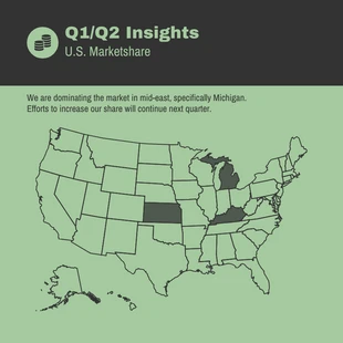 Free  Template: US Marketshare Map Chart Template