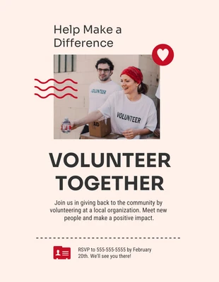 Free  Template: Volunteer For Local Organization Flyer Template