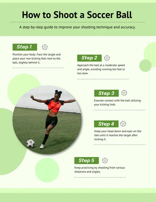 Free  Template: How To Shoot a Soccer Ball Infographic Template