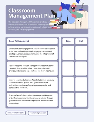 Free  Template: Minimalist Classroom Management Plan Template