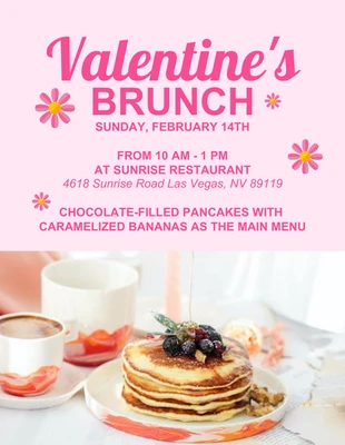 Free  Template: Valentine Brunch Flyer Template