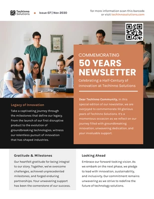 premium  Template: Commemorating 50 Years Newsletter Template