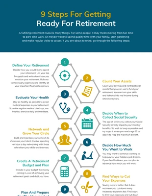 premium  Template: Retirement Preparation Tips in 9 Steps Infographic Template