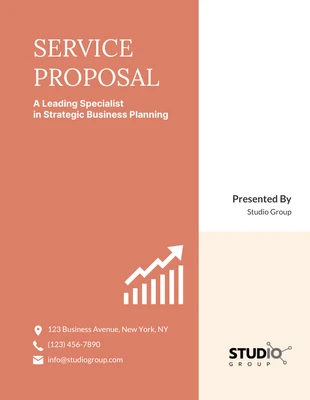 premium  Template: Orange Color Minimalist Service Proposal Template