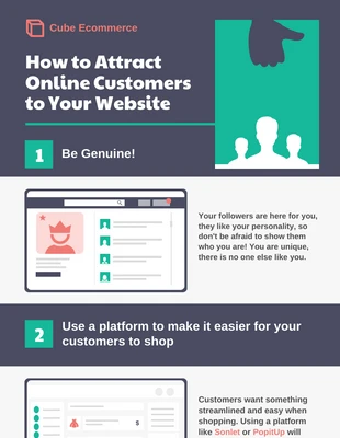 business  Template: How to Attract Online Customers Process Infographic Template