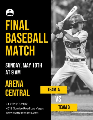 Free  Template: Final Baseball Match Flyer Template