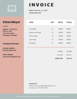 premium  Template: Vintage Simple Invoice Template