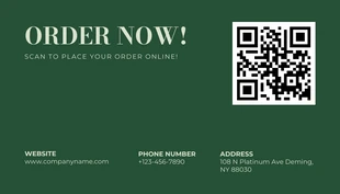 Light Green And Dark Green Modern Restaurant Business Card - Page 2