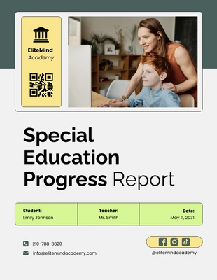 premium  Template: Special Education Progress Report Template