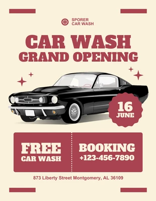 Free  Template: Car Wash Grand Opening Flyer Template