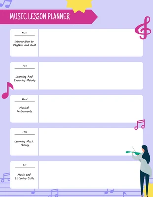 Free  Template: Music Lesson Plan Template