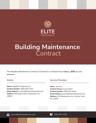 premium  Template: Building Maintenance Contract Template