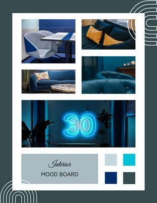 Free  Template: Simple Blue and White Mood Boards