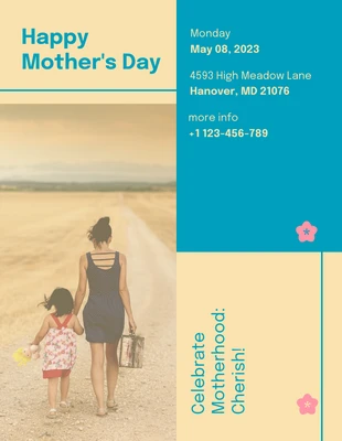 Free  Template: Retro Color Mother's Day Flyer Template