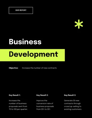 premium  Template: Black Green OKR Report Template