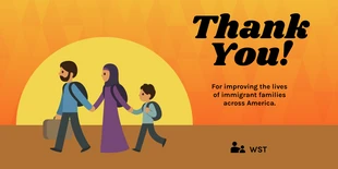 Free  Template: Immigrant Nonprofit Thank You Twitter Post