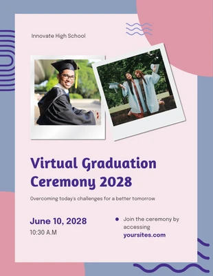 Free  Template: Purple Pink Abstract Shape Graduation