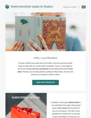 Free  Template: Book Readers Weekly Newsletter Template