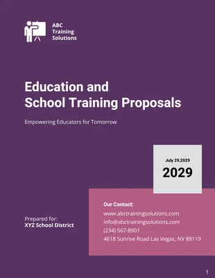 business  Template: Education & School Training Proposal Template