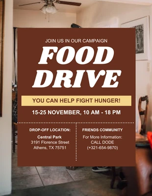 Free  Template: Stock Background Food Drive Flyer Template