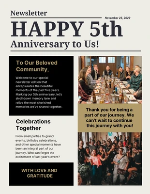 premium  Template: Anniversary Memories Newsletter Template