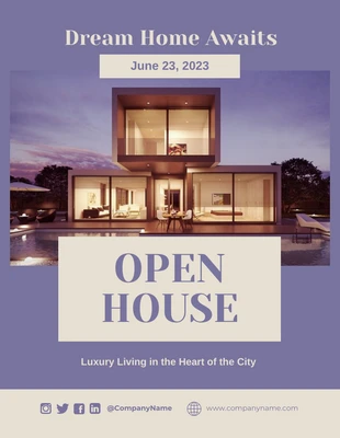 Free  Template: Luxury Open House Flyer Template