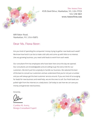 Free  Template: Floral Art Letterhead