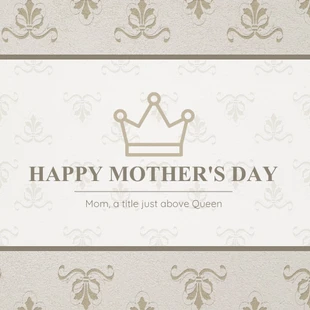 Free  Template: Queen Mother's Day Card