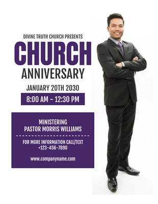 Free  Template: Simple Church Anniversary Flyer Template